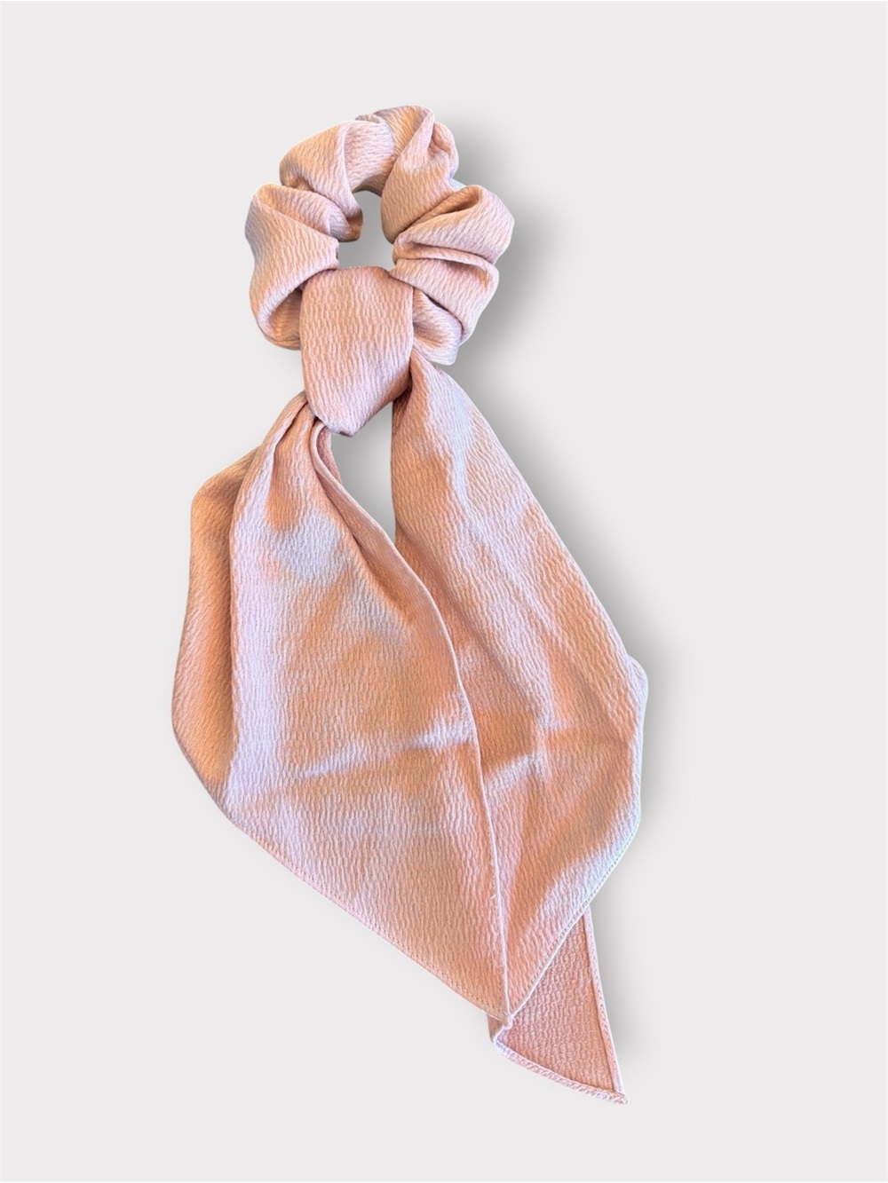 ADEAM Japanese Quiet Luxury Blush Pink Twill Scarf Tail Scrunchies. NWT set of 2